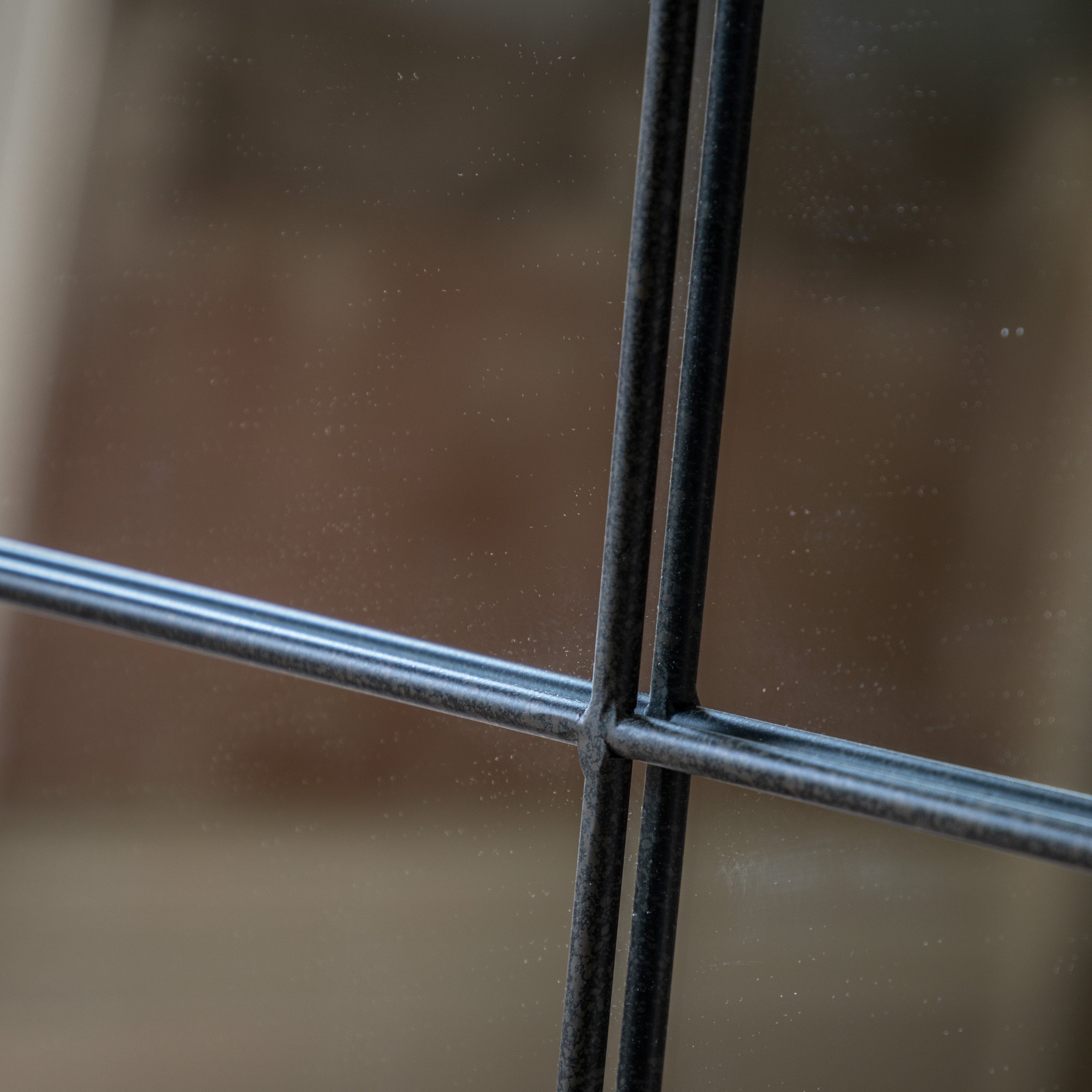 Telford Black Window Mirror Large